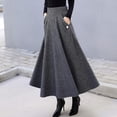 thumbnail image 4 of Ladies Winter Maxi Skirt Bell Skirt Tartan Vintage Long Plaid Skirt Women's Wool Skirt Elastic High Waist Long Petticoat Skirts Winter Skirt Dresses Pleated Skirt L, 4 of 5