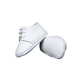 thumbnail image 6 of Little Things Mean A Lot Baby Boys All White Genuine Leather Saddle Oxford Crib Shoe with Perforations, 6 of 9