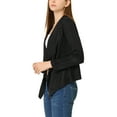 thumbnail image 5 of Allegra K Women's Faux Suede Long Sleeve Draped Front Moto Jacket, 5 of 7