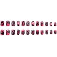 thumbnail image 6 of Hot Black Short Halloween Press On Nails 24Pcs Kit, Ghost Web Mummy Prints Spooky Fake Nails Set, Reusable False Nails for Party Daily Street Style Women Girls, 6 of 8