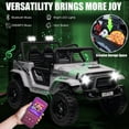 thumbnail image 5 of BLISSRIDE 24V Kids Ride on Truck Car with Remote Control, 2 Seater Ride on Toy w/4WD Motor, 5mph Speed, Bluetooth Music, Spring Suspension, LED Light, Battery Powered Car for Big Kid Boy Girl, D-Gray, 5 of 6