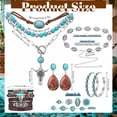 Turquoise Ear Stack Bocaoying 21 Pack Turquoise Western Jewelry Set for Women, Boho Vintage ...
