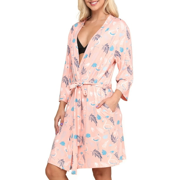 Doublju Women's Kimono Robe Sleepwear Pajama (Plus Size Available