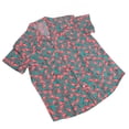 thumbnail image 2 of Camisa estampada de manga corta Nikou para hombre con estampado animal verde verano XXL, 2 of 15