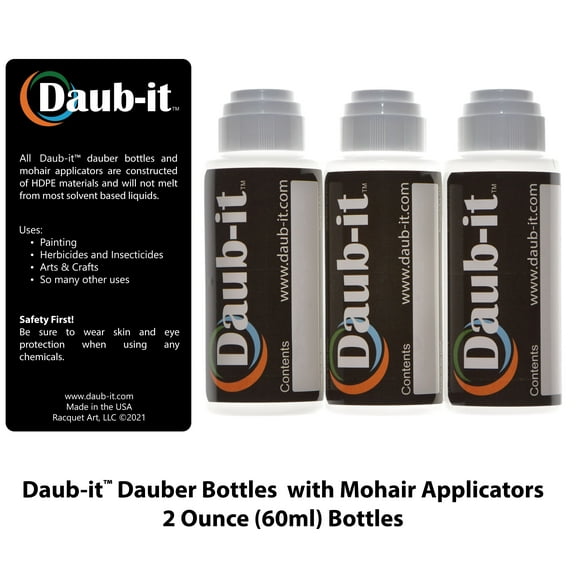Daub-it Empty Bottles with applicators - 2 oz - Mohair Dauber - 3 Pack