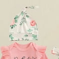 thumbnail image 5 of CAUYDY 0 3 6 Months Cute Baby Girl Clothes Long Sleeve Floral Romper Set 4Pcs Newborn Infant Picture Outfit Girls Fall Winter Preemie Layette Set (Sizes 0-3 Months,Pink), 5 of 7