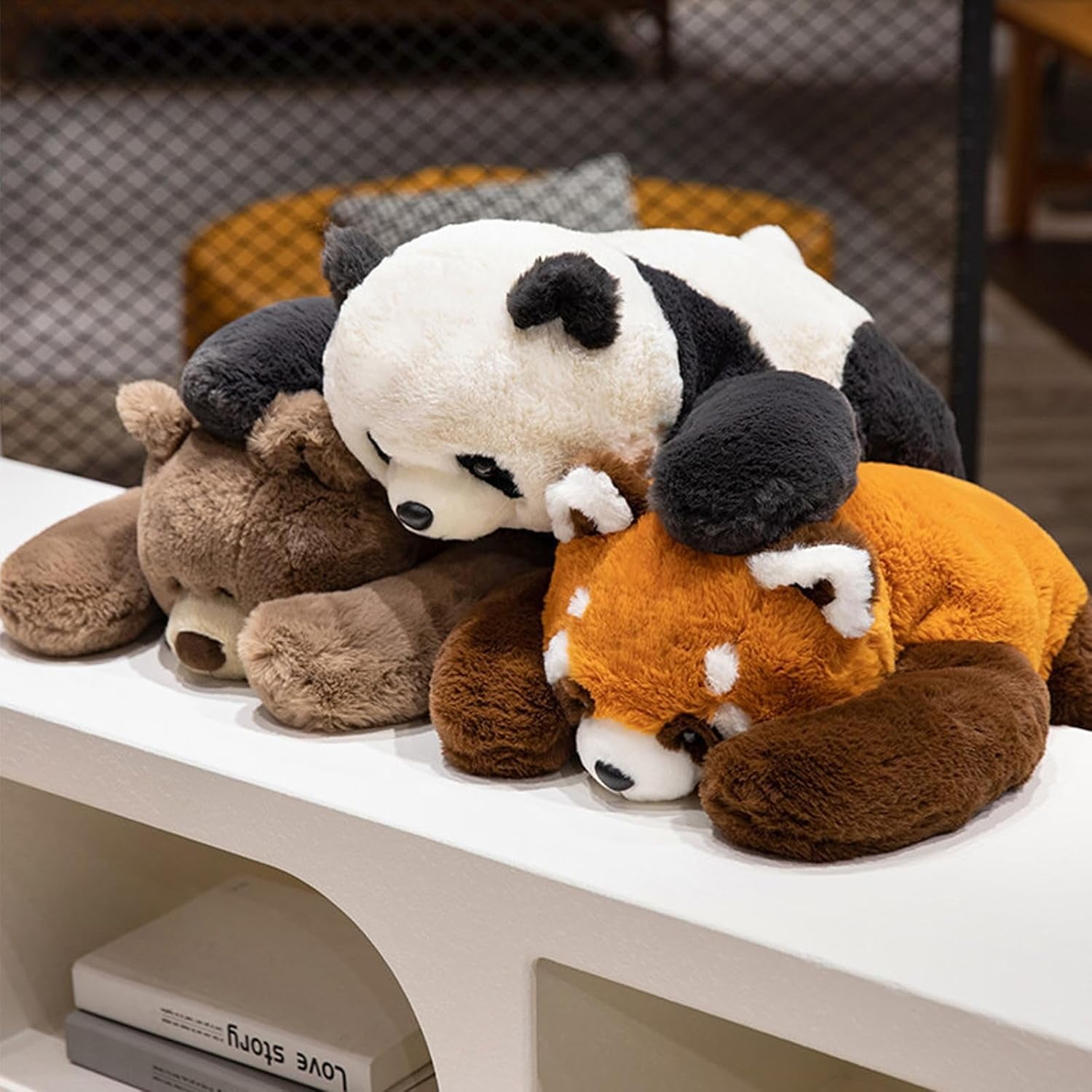 Panda Weighted Stuffed Animals, Weighted Plush Animal, Cute Soft Plush Toy Pillow Hugging Plushie Birthday Gifts for Adults (Panda-17.7'')