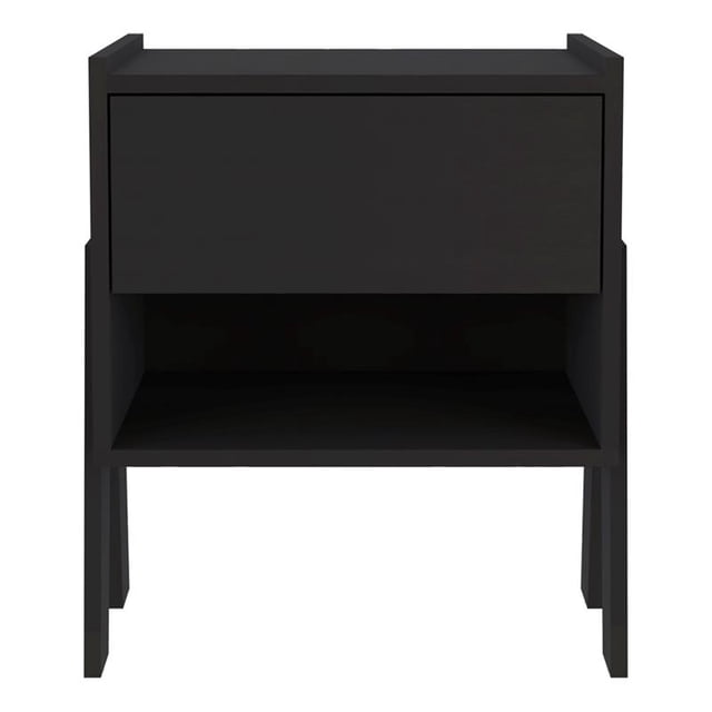 TUHOME Joy Nightstand Engineered Wood Nightstands in Black