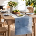 thumbnail image 3 of Burlap Table Runner 36 Inches Long,Abstract Blue White Color Block Non-Slip Kitchen Table Runners for Dining Room Everyday Use Party Table Decorations Retro Oil Painting, 3 of 9