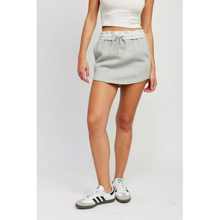 FRENCH TERRY PAPER BAG MINI SKIRT