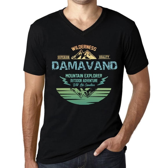 T-Shirt Graphique pour Hommes V Cou Aventure en Plein Air, Nature Sauvage, Explorateur de Montagne Damavand Écolo Édition Limitée à Manches Courtes Tee-Shirt Anniversaire Vintage Cadeau Nouveauté
