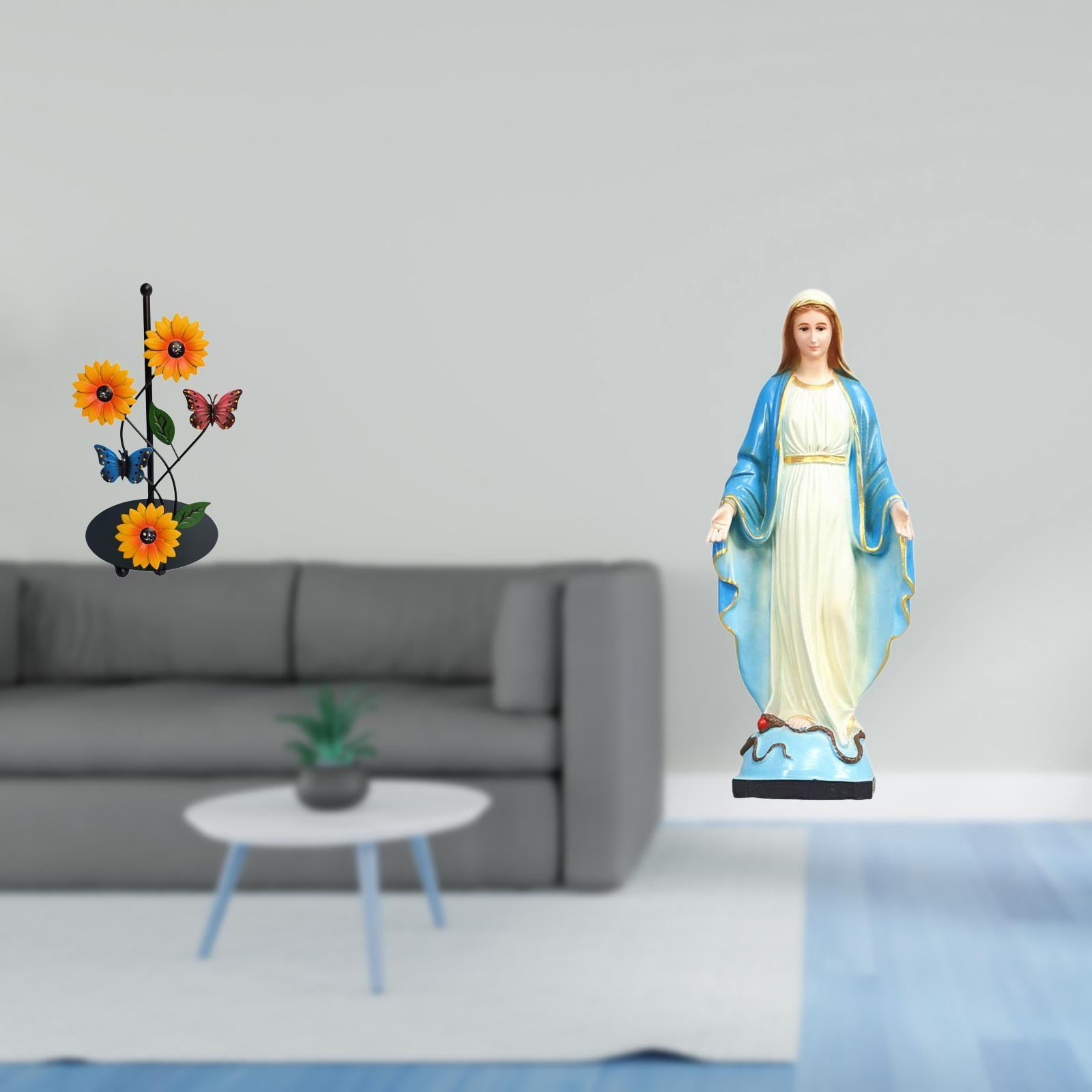 Fiocias Toilet Paper Holder Paper Towel Holder Countertop Kitchen Roll Holder Mary Statue Figurine Made of Iron Resin Stone Suitable for Kitchen Dining