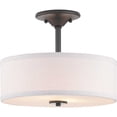 thumbnail image 6 of Progress Lighting Inspire Collection 2-Light Semi-Flush Fixture, Graphite Finish, Summer Linen Shade, 6 of 9