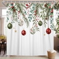 thumbnail image 2 of Nanqianyi Watercolor Xmas Ball Shower Curtain,Farmhouse Winter Bathroom Decor 72x86 Inch Polyester Fabric,Waterproof,with Hooks, 2 of 6