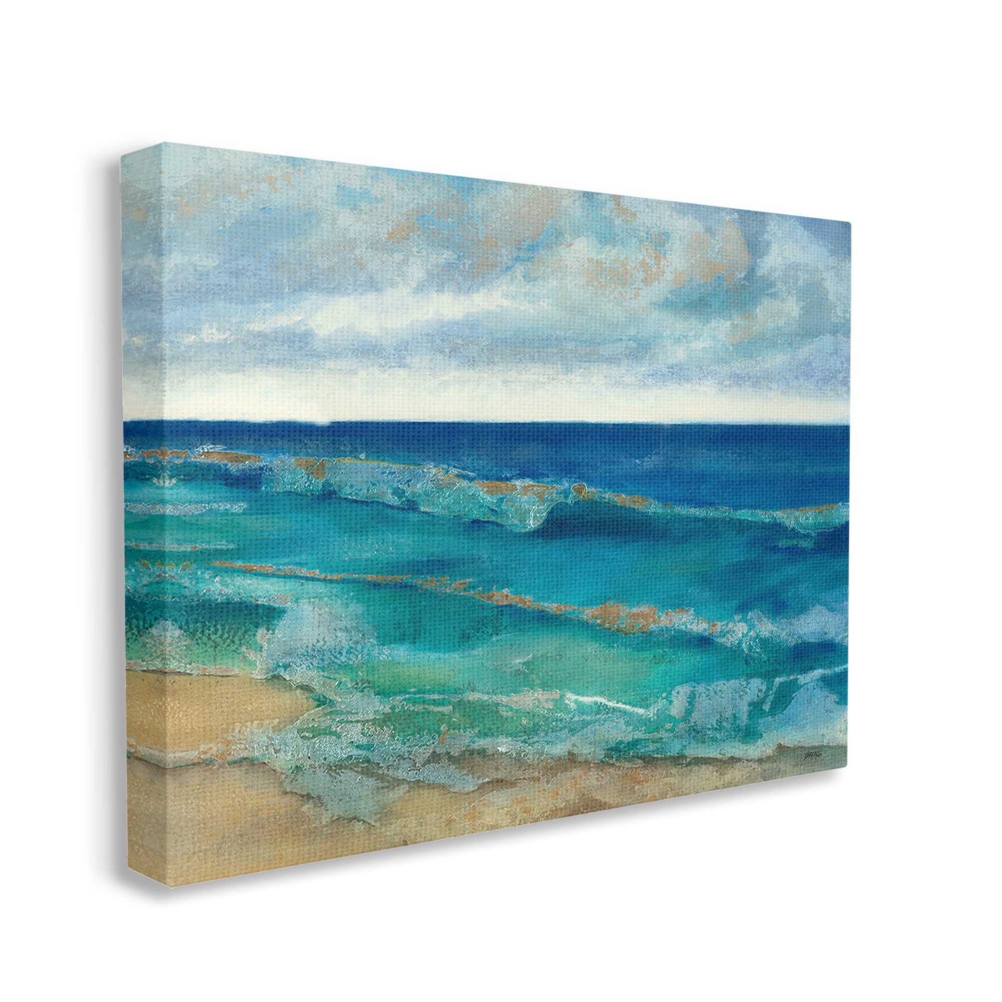 Stupell Industries Abstract Pattern Beach Landscape Painting Gallery Wrapped Canvas Art Print Wall Art, 30 x 24