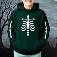 thumbnail image 2 of Little Boys Halloween Hoodies Skeleton Print Pullover Sweat Long Sleeve Outfit Kids Summer Casual Tops Size 6-7T, 2 of 4