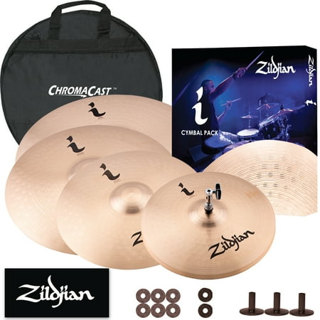 Zildjian I Series Pro Gig Cymbal Pack - 14" Hi Hats, 16" Crash, 18" Crash, and 20" Ride w/ Cymbal Bag, & Felts