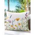 thumbnail image 6 of Outdoor Pillows Waterproof, Yellow Spring Floral Bedding Throw Pillows with Insert for Couch Sofa Bed, Summer Flowers Botanical 16x16 Inch Pillowcases Decorative Camping Patio Pillow Set of 1, 6 of 8
