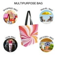 thumbnail image 7 of FORMRS Womens Canvas Tote Bag with Zipper Inner Pocket Shoulder Handbag, Swirling Lines, 7 of 7