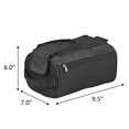 thumbnail image 2 of Basics Black Toiletry Bag with Double-Zippered Wide Access, Quick-Grab Exterior Pocket, and Webbed Handle, 2 of 7