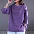 thumbnail image 5 of AherBiu 3/4 Sleeve Tops for Women Crew Neck Drop Shoulder Fall Casual Loose Basic Top Tees T Shirts, 5 of 6