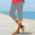 thumbnail image 3 of Womens Capris for Seniors Summer Capri Leggings Women Stretchy Workout Yoga Casual Vacation Beach Pants (Gray,M), 3 of 4