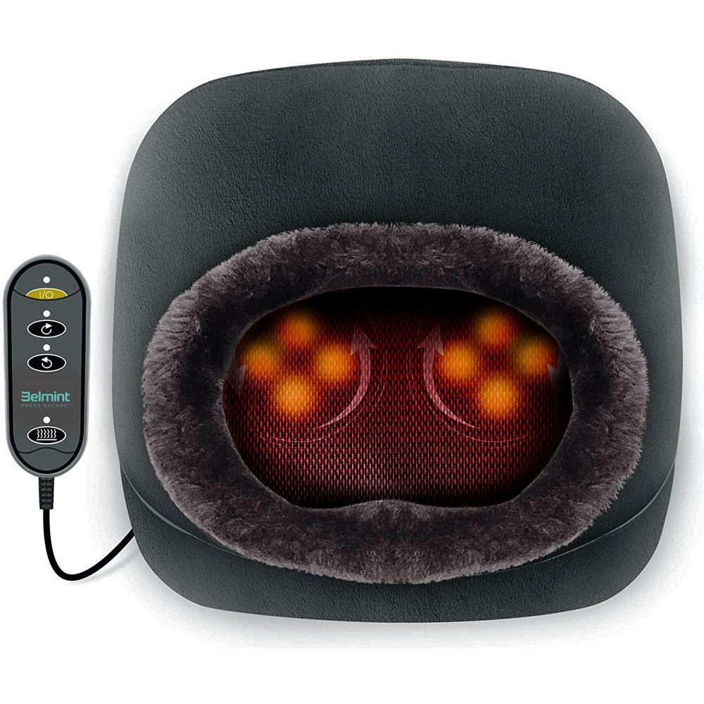 Belmint Shiatsu Heated Foot and Back Massager with 8 Deep Kneading ...