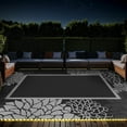 thumbnail image 2 of XNKOLMJ Outdoor Rug Carpet Waterproof Patio Rug 5x8 ft-Portable RV Camping Rug Mat-Non Fading Outdoor Area Rug for Deck Picnic Balcony Backyard Porch Beach Reversible Black &amp; White, 2 of 6