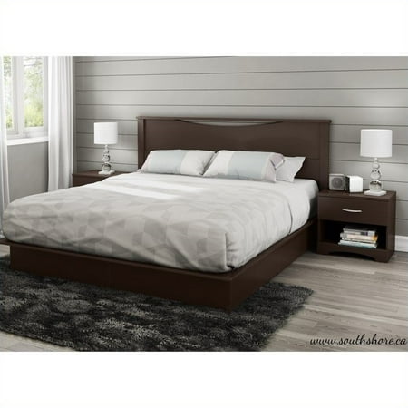 south shore step one king 4 piece bedroom set in chocolate - walmart