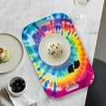 thumbnail image 5 of Serving Trays with Handles, 14.5 x 9.8 inch Rectangular Plastic Tray for Restaurant, Kitchen, Tie-Dye Colorful Spiral Patterns, 5 of 6