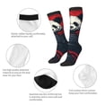 thumbnail image 3 of KLL Red Black Eastern Panda Warrior Print Cool Socks Men's Women's Crew Socks Funny Crazy Novelty Stockings, 3 of 6