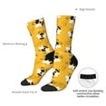 thumbnail image 4 of KLL Cute Bee Butterfly Yelllow Print Cool Socks Men's Women's Crew Socks Funny Crazy Novelty Stockings, 4 of 6