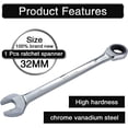 thumbnail image 4 of Jinsinto 32mm Ratchet Wrench Combination Wrenches Set Metric MM Gear Box Open End, 4 of 5