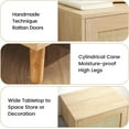 thumbnail image 5 of 2-in-1 Shoe Storage Bench & Shoe Cabinets Natural Rattan with Padded Seat and Adjustable Shelf, Home Entrance Shoe Rack for Hallway Bedroom Living Room Dorm and Small Apartment, 5 of 7