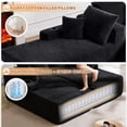 thumbnail image 6 of FFH 69"W Oversized Double Chaise Lounge Chair Indoor, Plush Corduroy Boneless Sleeper Sofa Deep Seat Cloud Sectional Couch for Living Room, Black, 6 of 8
