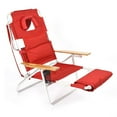 thumbnail image 2 of Ostrich Deluxe 3N1 Padded Sports Chair with Footrest, Red (2 Pack), 2 of 8