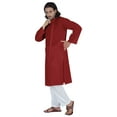 thumbnail image 4 of Atasi Designer Solid Kurta For Menâ€™s Mandarin Collar Cotton Ethnic Long Wear, 4 of 7