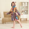 thumbnail image 4 of FORMRS Niños Bathrobe Unisex Hooded Robe Soft Plush Pajamas Sleepwear, Size 2-3T, Futuristic Sun, 4 of 7