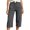 Dark Gray, variant on Capri Pants for Women Corduroy Wide Leg Lightweight Sweatpants Lounge Casual Baggy Drawstring Capris Pockets Hawaiian Beach Vacation Cropped Trousers