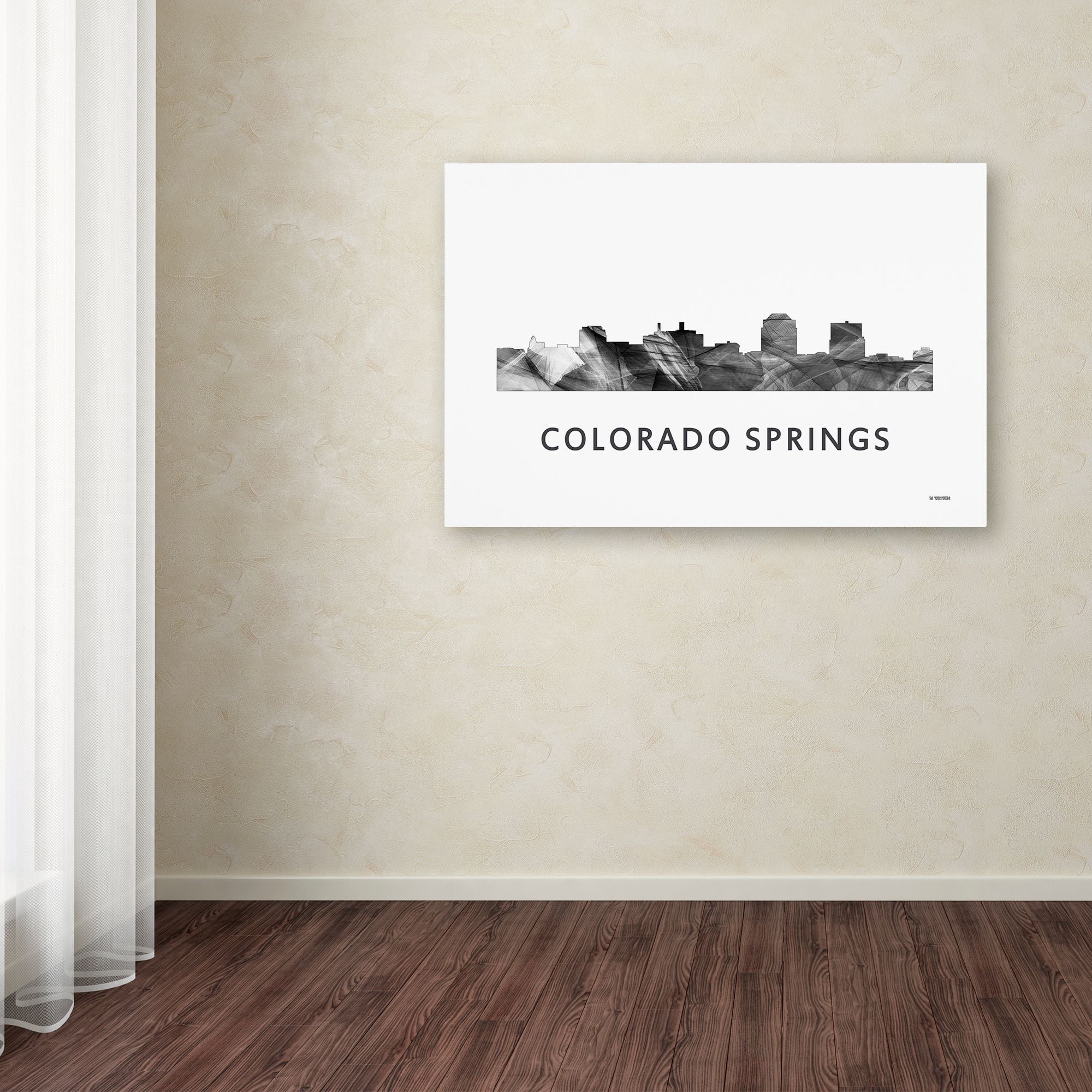 Trademark Fine Art 'Colorado Springs CO Skyline WB-BW' Canvas Art by Marlene Watson