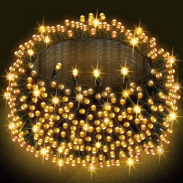 Cadena de luces Dazzle Bright de 25 m, 1000 LED, resistente al agua, 8 modos