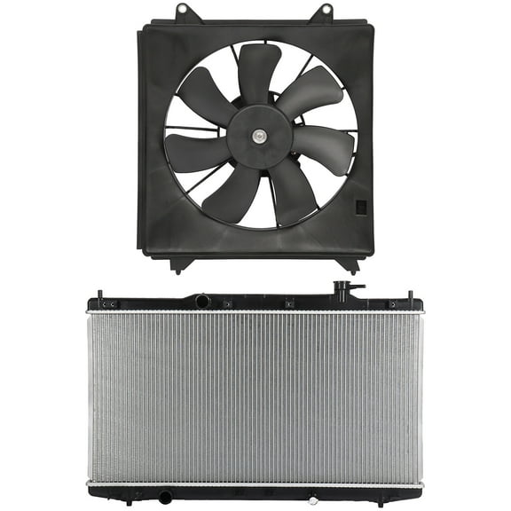 cciyu 13363 Radiator 611460,611420 A/C Condenser Fan Assembly Replacement for 2013-2017 for Honda for Accord 3.5L