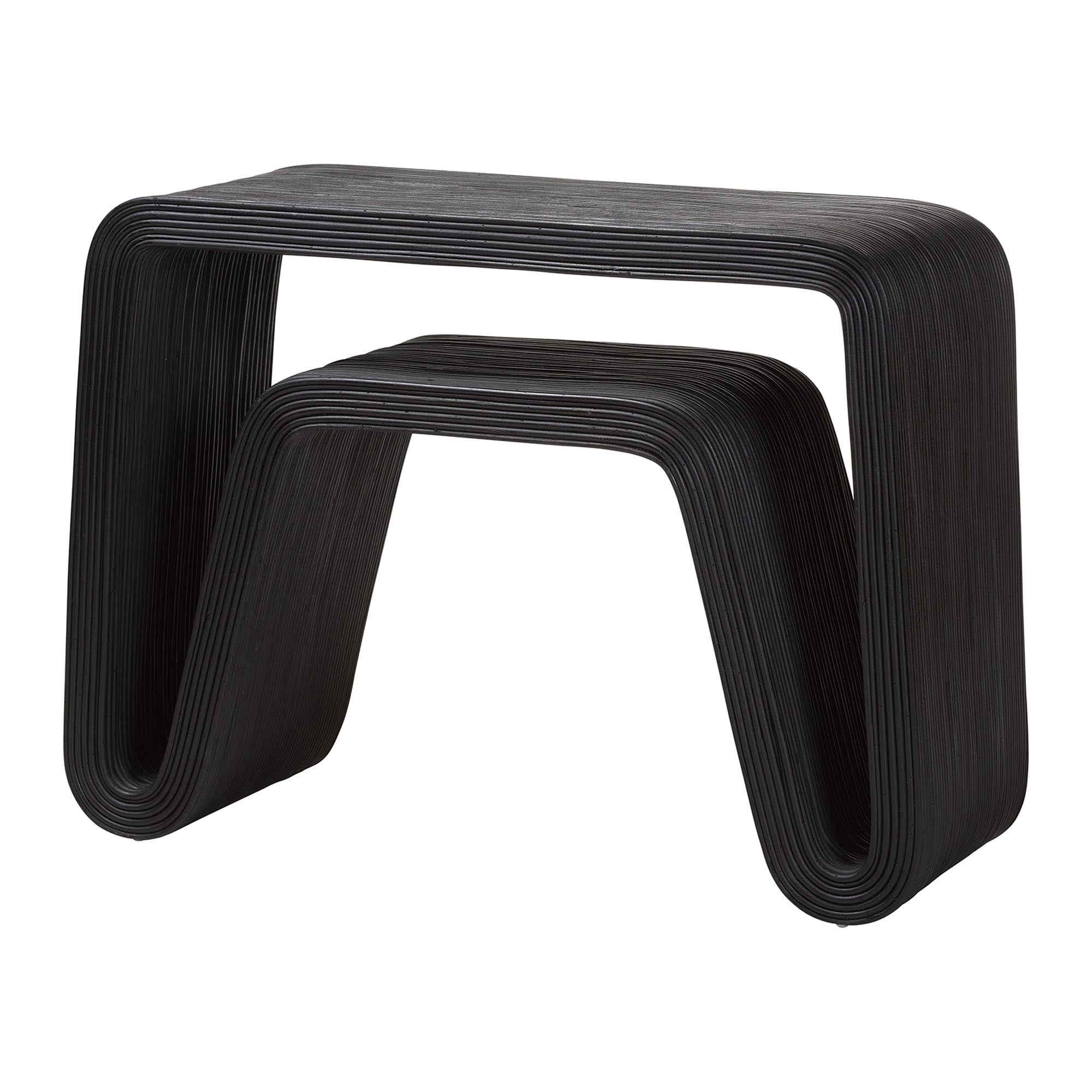 bali & pari Abebi Modern Console Table, Black