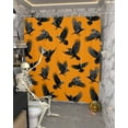 thumbnail image 5 of Shower Curtains for Bathroom-48"x72",Watercolor Halloween Crow Waterproof Bath Curtain Grommet Shower Curtain Set with Hooks,Country Animal on Orange Washable Bath Accessories, 5 of 9