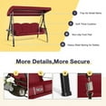 thumbnail image 5 of Homrest 3 Person Patio Outdoor Porch Swing with Adjustable Canopy, Backrest, Swing Bed with Stand for Garden,Deck, 5 of 10