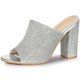 thumbnail image 1 of Glitter Slip on Mule Sandalias de tacón grueso para mujer Plateado US 9/UK 7/EU 42, 1 of 6