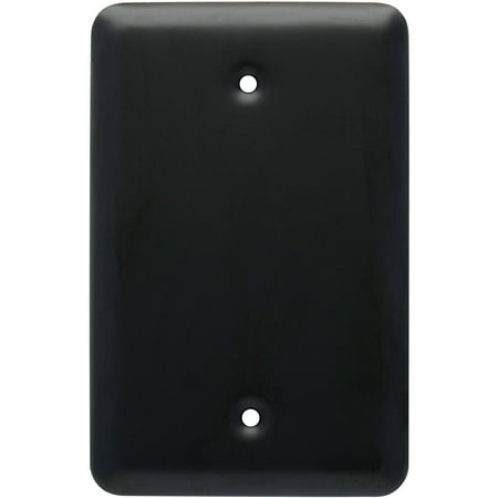 Steel Blank Wall Plate - Franklin Brass Stamped Round Single Blank Wall Plate in Flat Black