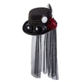 thumbnail image 3 of Steampunk Top Hat Gothic Vintage Head Gear Flor Decorativo Rústico Headwear Fedoras para Cosplay Party Unisex Masquerade Zulema Sombrero de copa Steampunk, 3 of 8