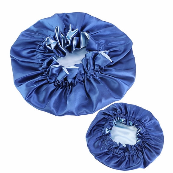 Elegant Parent Child Matching Satin Nightcaps with Lace Trim for Ladies and Kids Hair