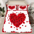 thumbnail image 2 of Feelyou Love Heart Rose Bed Sheets, Couple Valentine's Day King Sheets, 4pcs, 2 of 7